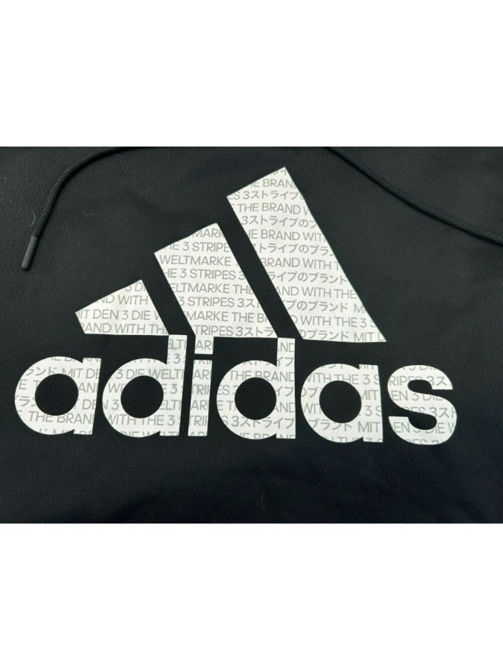 Adidas Mens Hoodie Black Size XL Polyester Graphic Logo Pullover - Picture 2 of 4